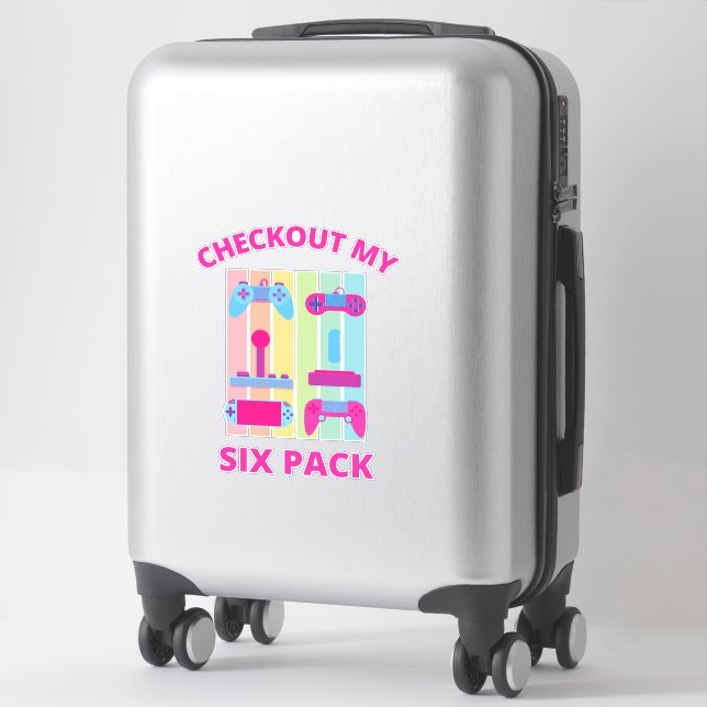 STICKER VÉRIFIEZ MON SIX PACK (Sur valise)