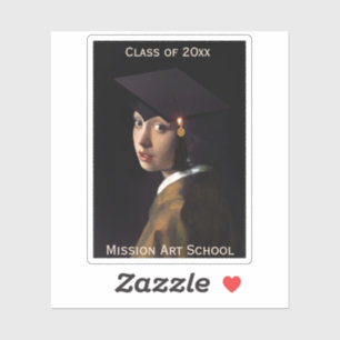 Sticker Vermeer Pearl Écouter Graduation Casquette