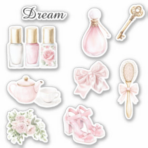 Sticker Vernis à ongles floral rose Pretty Rose