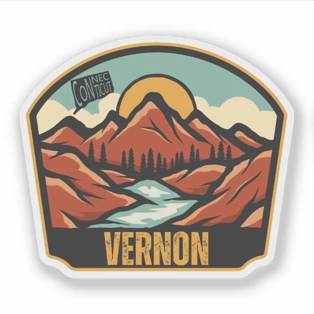 Sticker Vernon, Connecticut (Devant)