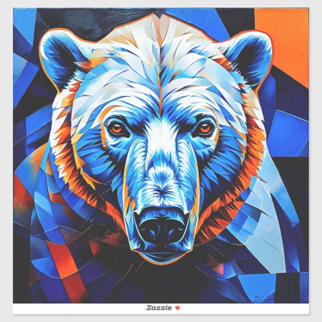 Sticker Verre coloré ours (Feuille)