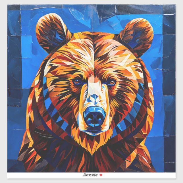 Sticker Verre coloré ours (Feuille)