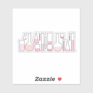 Sticker Verre de laboratoire rose