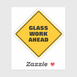 Sticker Verre de signalisation routière de prudence à l'av