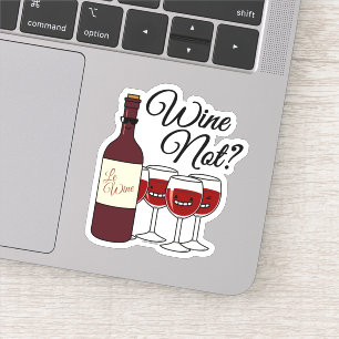 Sticker Verre de vin et non raisins alcool rose rouge pino