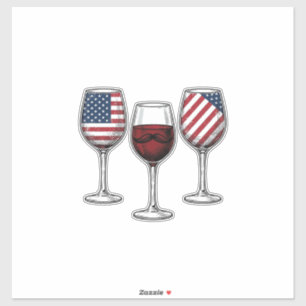 Sticker Verres à vin patriotiques dessin de t-shirt vector