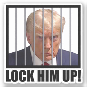 Sticker Verrouillez-Le ! Trump Mugshot