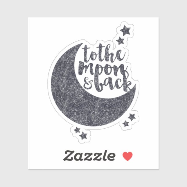 Sticker Vers la lune et vers l'arrière (Feuille)