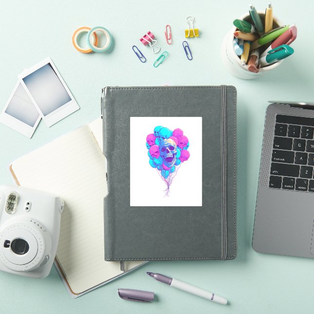 Sticker Vers le haut et l'os � drôle crâne flottant (Couverture iPad)