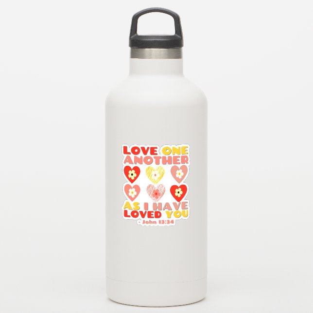 Sticker Verset biblique de la Saint-Valentin : Jean 12:34 (Gourde)