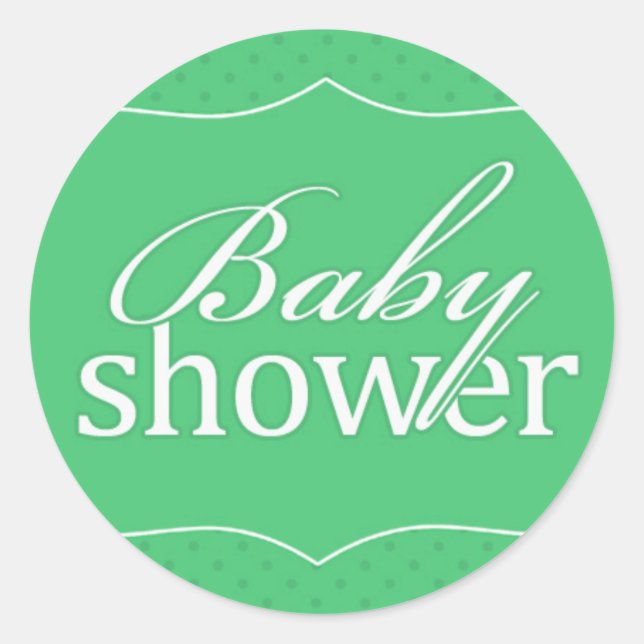 Sticker vert baby shower (Devant)