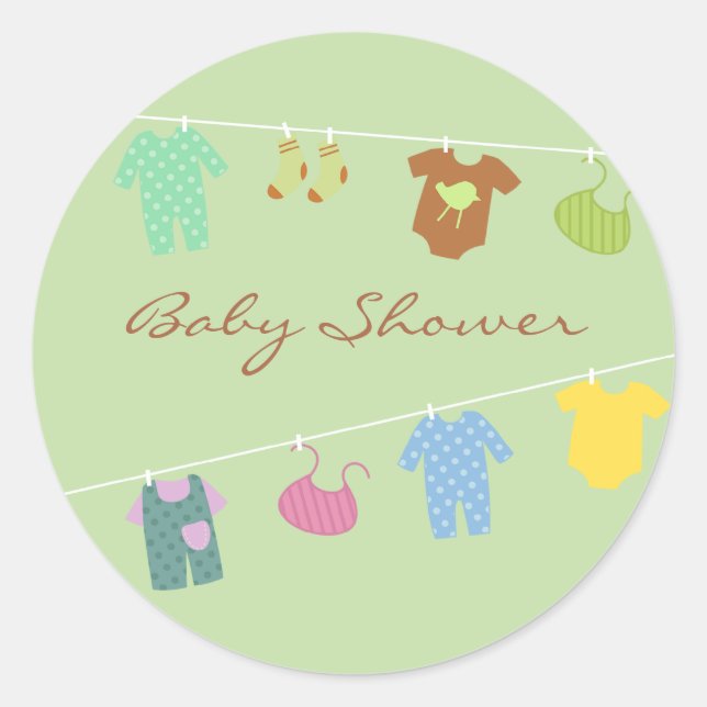 Sticker vert Baby shower neutre (Devant)