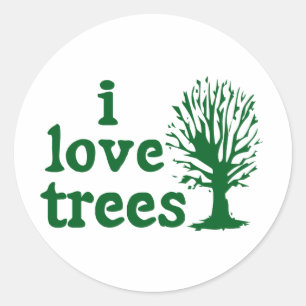 Sticker vert et blanc I Love Trees