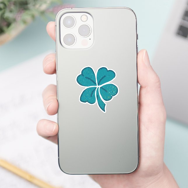 Sticker Verte Lucky Clover Shamrock Saint Patrick`s Day (Téléphone)