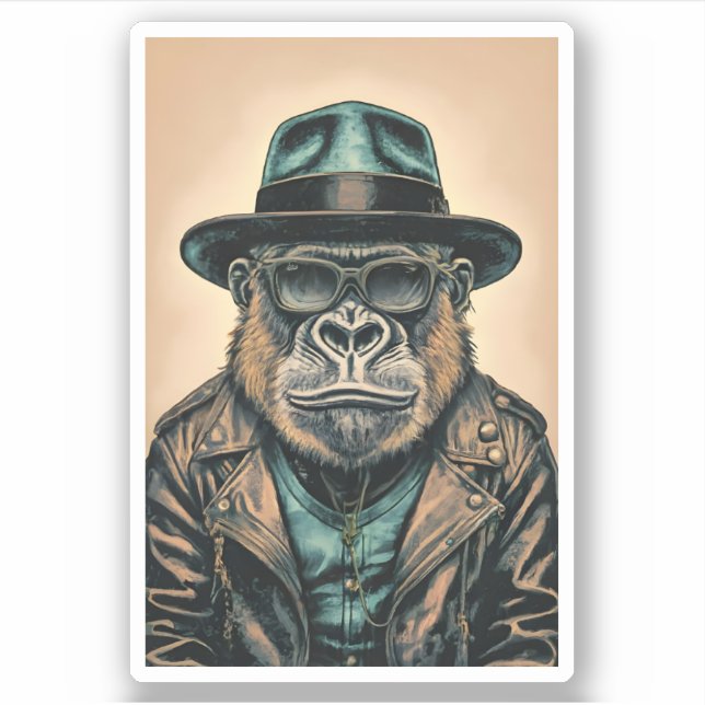 Sticker Veste en cuir Gorilla (Devant)