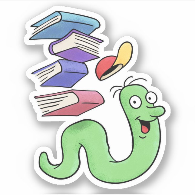 Sticker Vêtement De Livres Portant Un Pile De Livres (Devant)