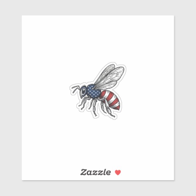Sticker Vêtement graphique vectoriel abeille patriotique v (Feuille)