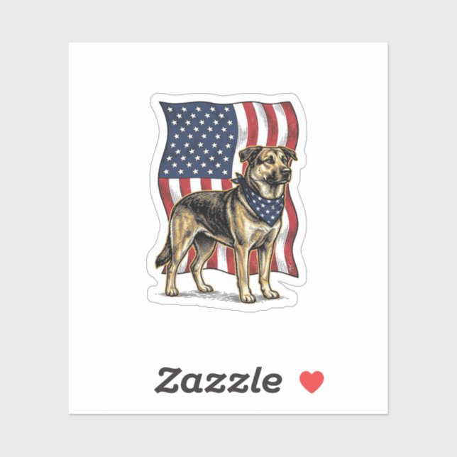 Sticker Vêtement vectoriel de chemise de drapeau de chien  (Feuille)