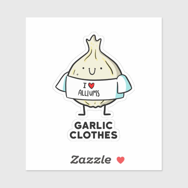 Sticker Vêtements Ail Cute Allium Pun Die-Cut (Feuille)