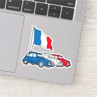 Vétéran 2CV Trio Drapeau France