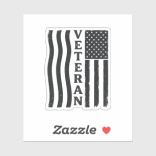 Sticker Vétéran Drapeau Américain Vintage Vecteur Concepti
