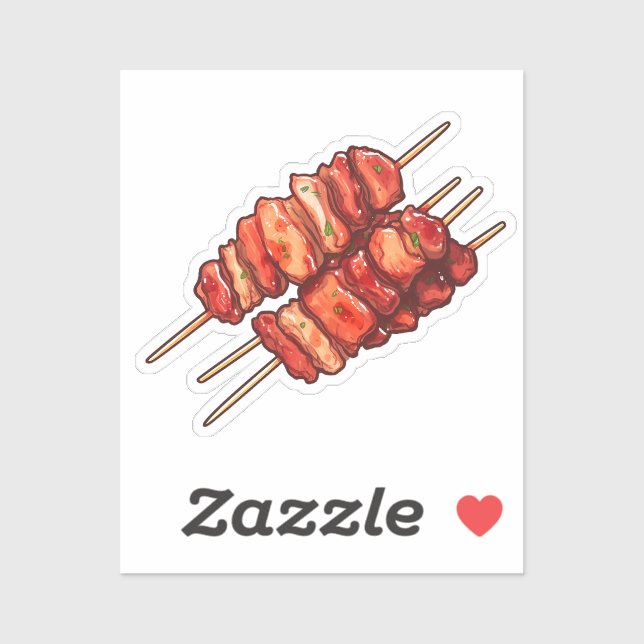 Sticker Viande de dessin animé (Feuille)