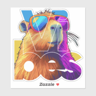 Sticker Vibes Capybara Retro Design