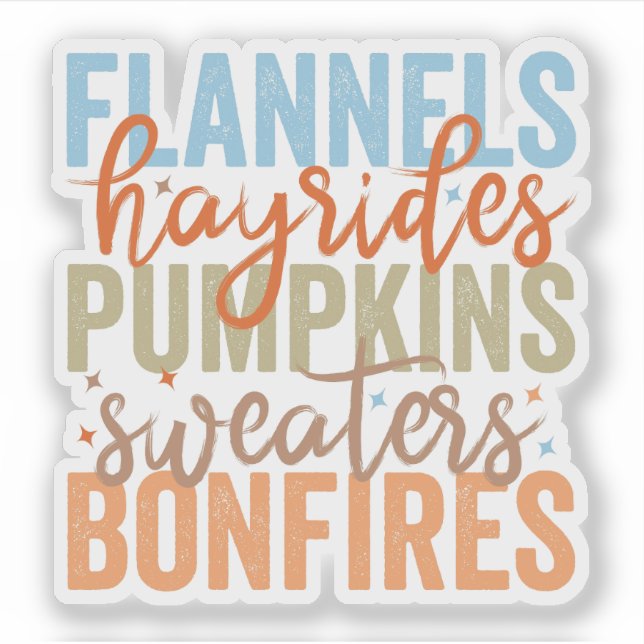 Sticker Vibes d'automne amusantes (Devant)