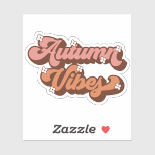 Sticker Vibes d'automne Texte rétro et fleur de sainteté