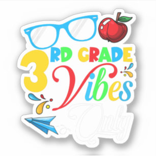 Sticker Vibes De 3E Année Seulement Retour À L'École Cute