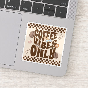 Sticker Vibes de café rétro funky uniquement