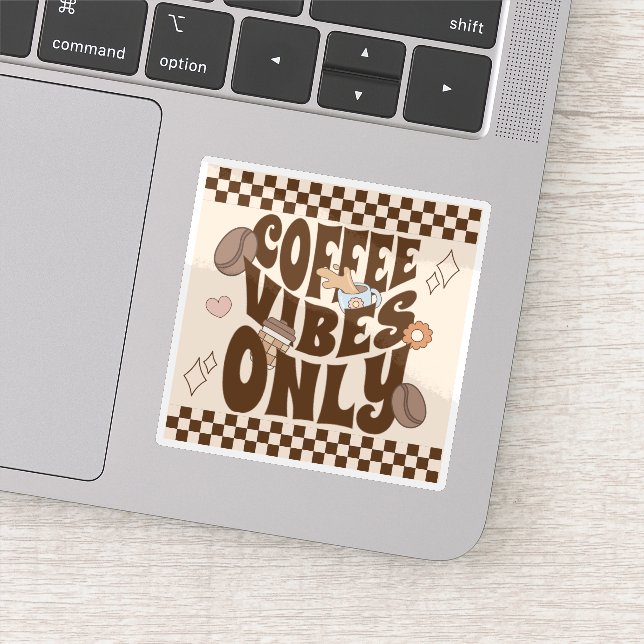 Sticker Vibes de café rétro funky uniquement (Détail)