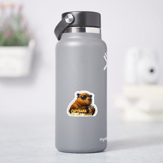 Sticker Vibes de Capybara 🧋 Énergie de Leader Détendu  (HydroFlask)
