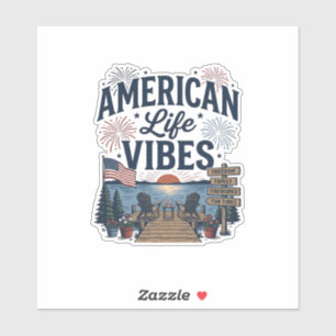 Sticker Vibes de la vie américaine Shirt Vector Lake Patri