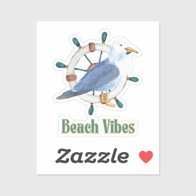 Sticker vibes de plage (Feuille)