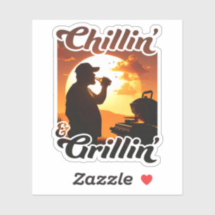 Sticker Vibes d'été Chillin' & Grillin' Silhouette