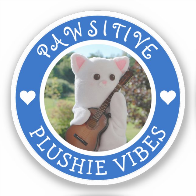 Sticker Vibes Plushie bleu Cute Kawaii (Recto)