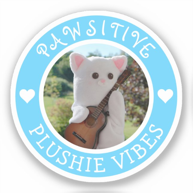 Sticker Vibes Plushie bleu Cute Kawaii (Recto)