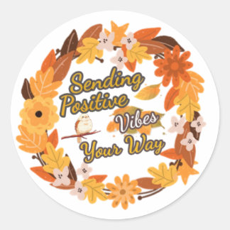 Sticker Vibes Positives Envoi - Wreath d'automne,