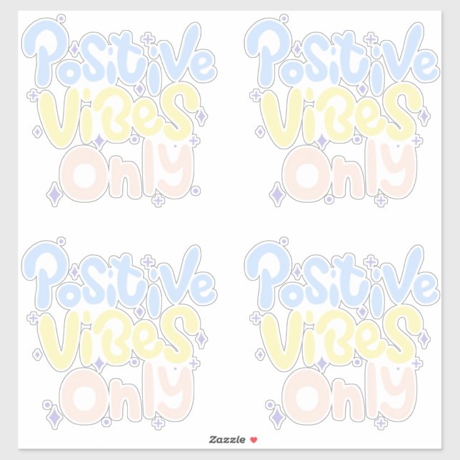 Sticker Vibes Positives Seulement (Feuille)