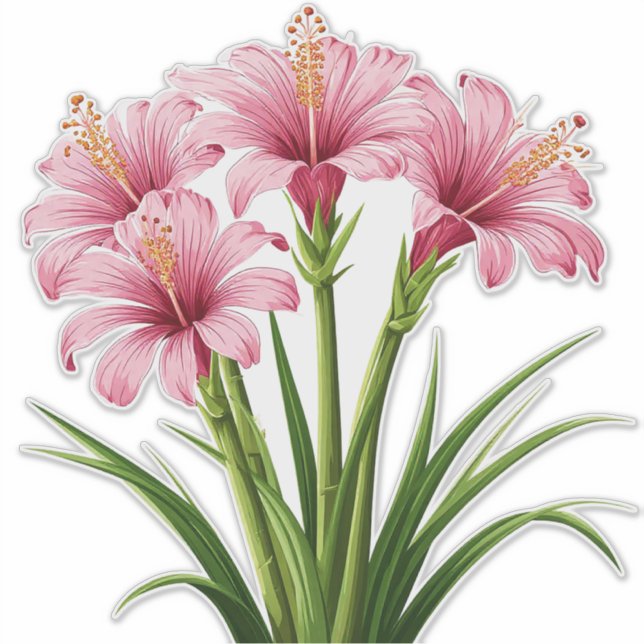 Sticker Vibrant Pink Flowers (Devant)