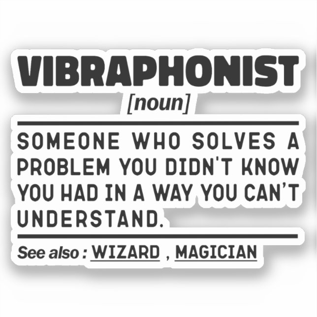 Sticker Vibraphoniste Noun Percussion Instrument Lover Coo (Recto)