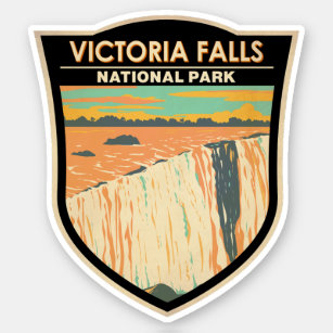 Sticker Victoria Falls National Park Travel Art Vintage