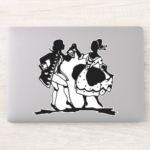 Sticker Victorienne Couple Dancing Silhouette Art