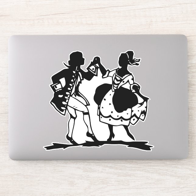 Sticker Victorienne Couple Dancing Silhouette Art (Ordinateur)