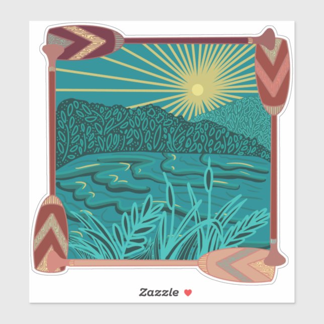 Sticker Vie à la pagaie (Feuille)