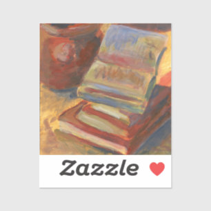 Sticker Vie morte avec la peinture de livres