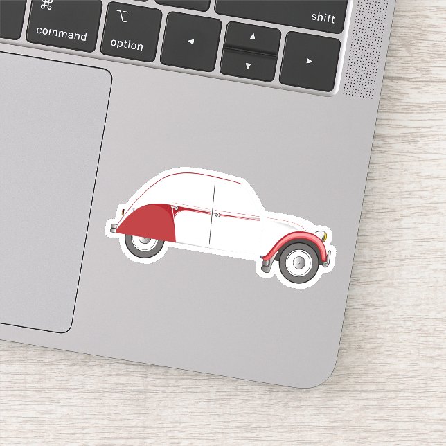 Sticker Vieille 2CV Dolly Rouge (Détail)
