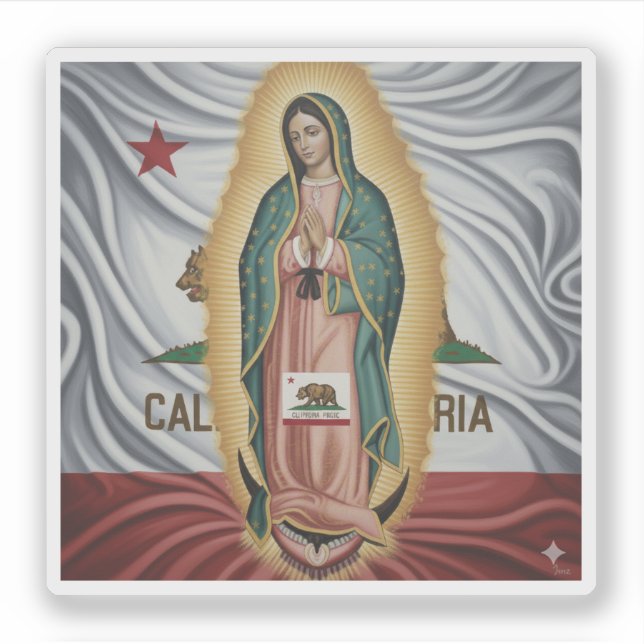 Sticker Vierge de Guadalupe - Californie (Devant)