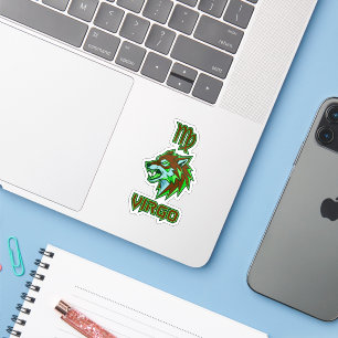 Sticker Vierge du zodiaque néon vert esthétique